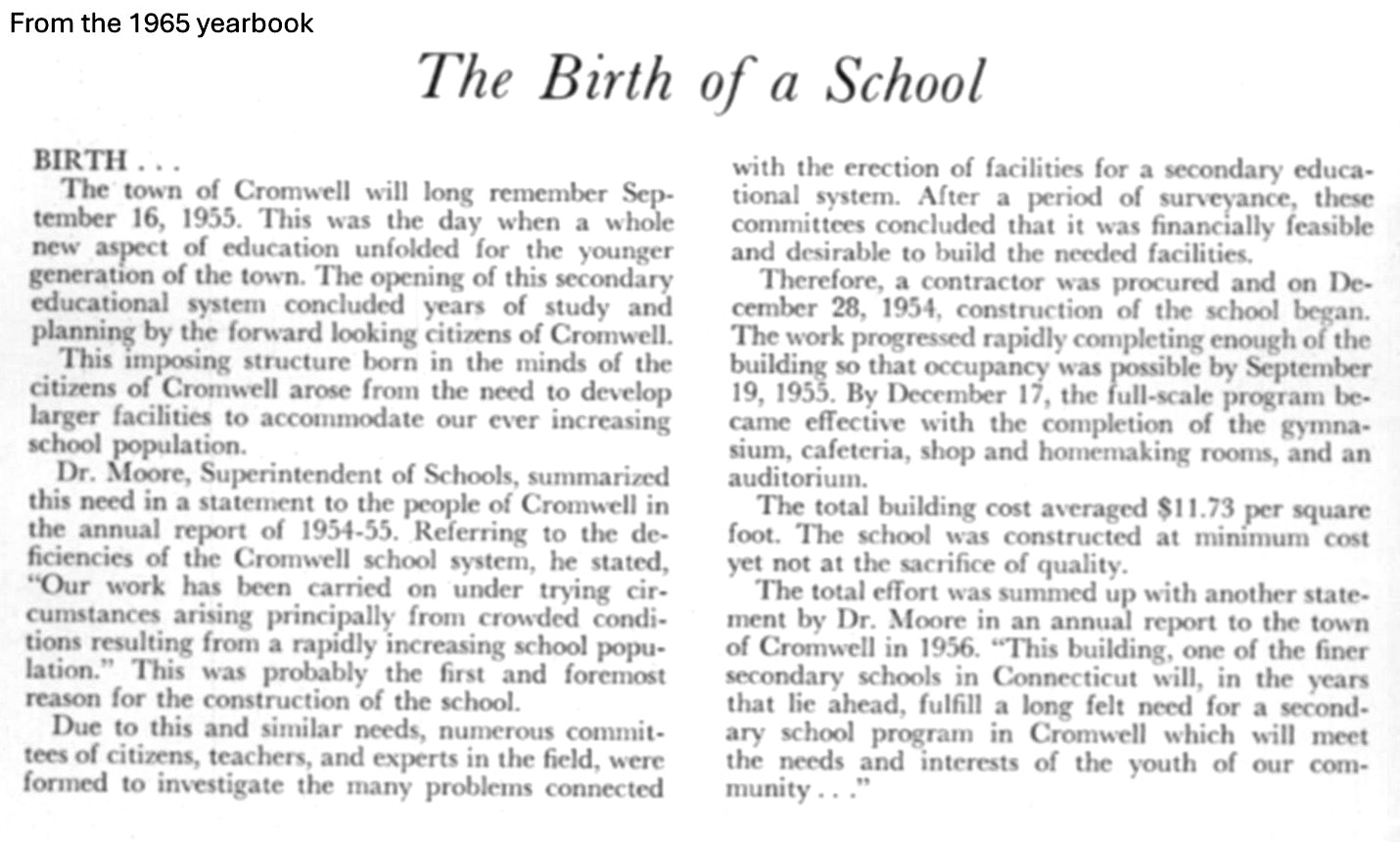 High School and Middle History